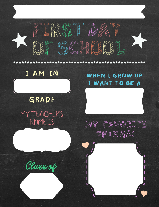 Free Printable First Day of School Sign Lifetime Creations